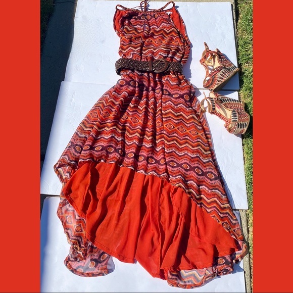 Bar III Dresses & Skirts - NWOT BAR III AZTEC PRINT HI-LO MAXI DRESS M